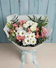 Букет цветов из:  Розы, Лизиантусы и Хризантемы в Ирбите