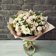 Букет цветов из:  Альстромерии, Розы и Хризантемы в Ирбите