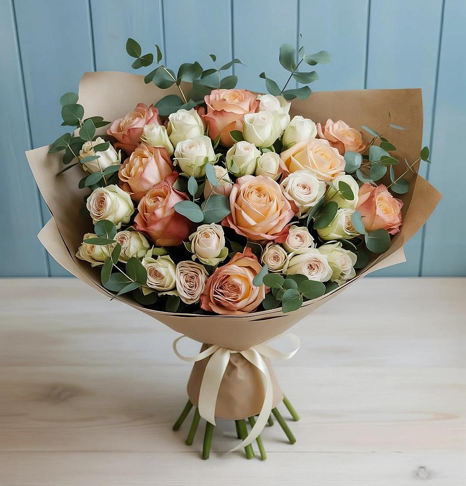 Букет цветов из: Альстромерии и Розы в Ирбите