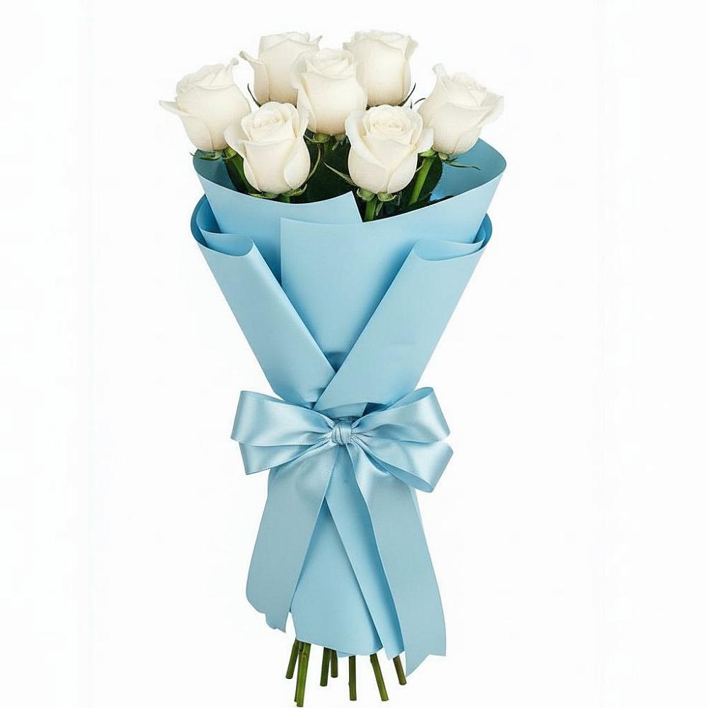 Букет 7 белых роз Проуд в Ирбите