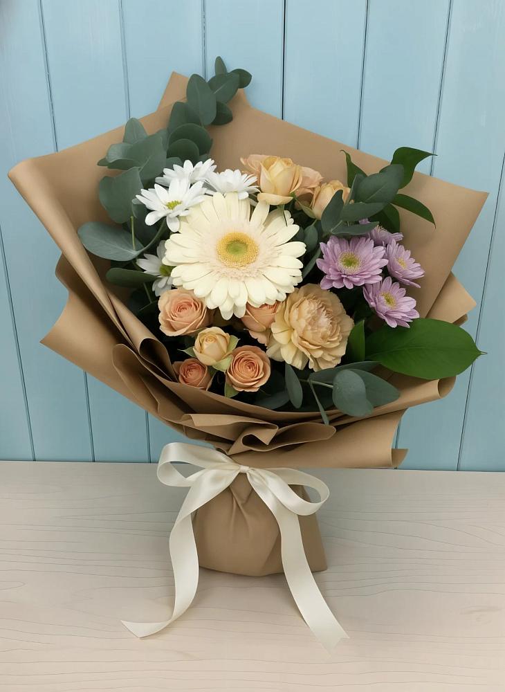 Букет цветов из: Герберы и Хризантемы в Ирбите