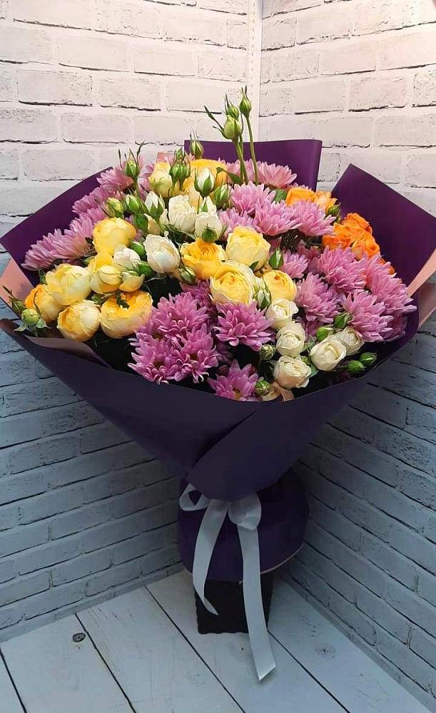 Букет цветов из: Хризантемы и Розы в Ирбите