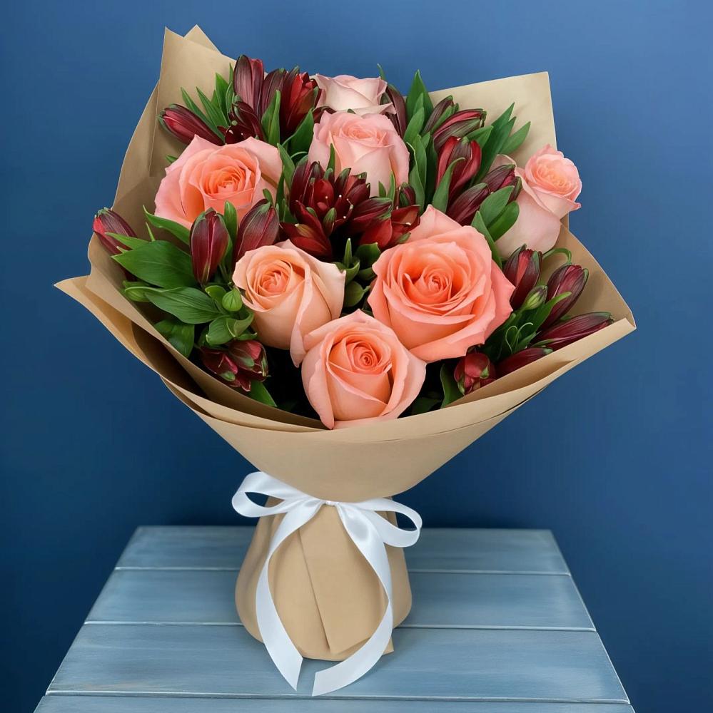 Букет цветов из: Розы и Альстромерии в Ирбите