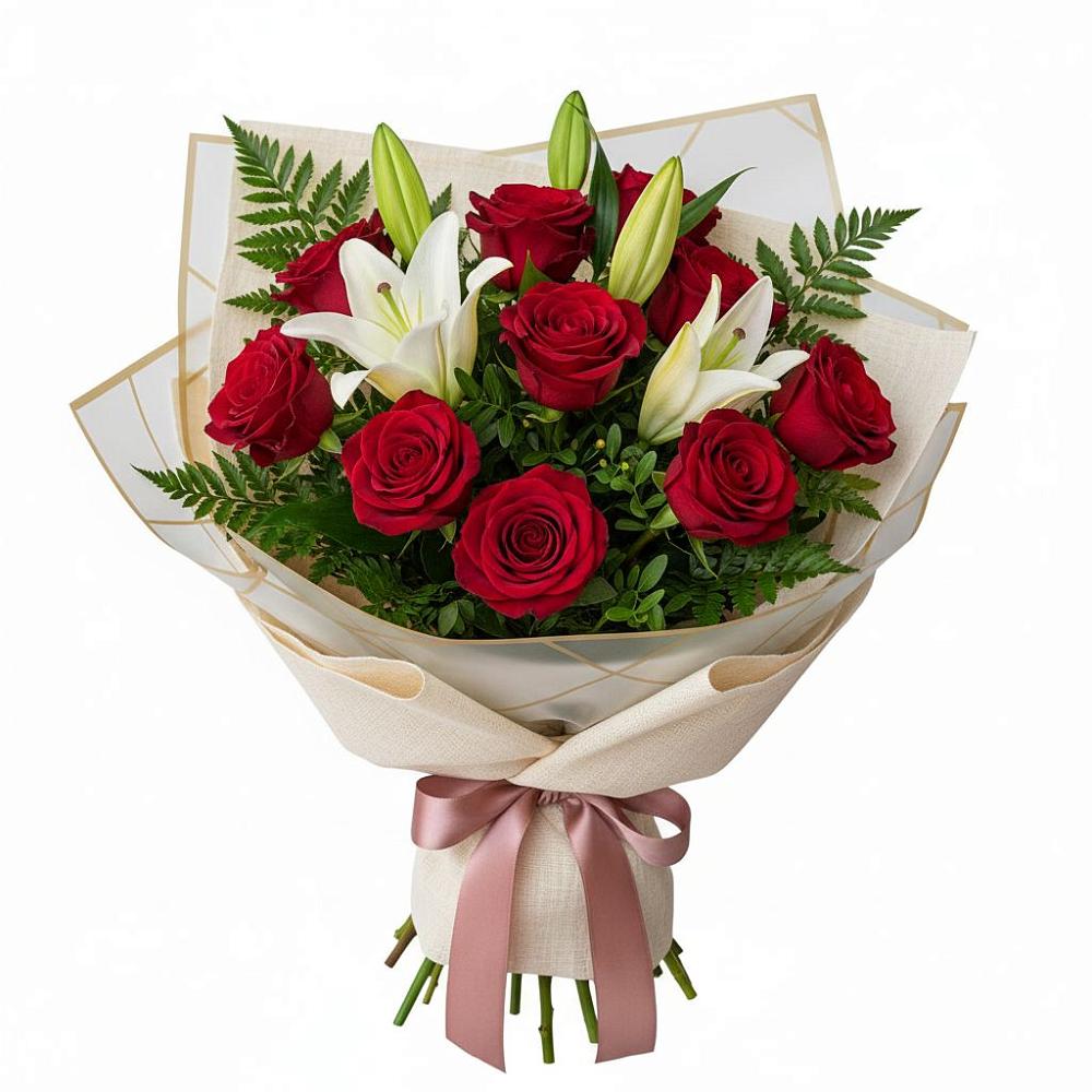 Букет цветов из: Лилии и Розы в Ирбите