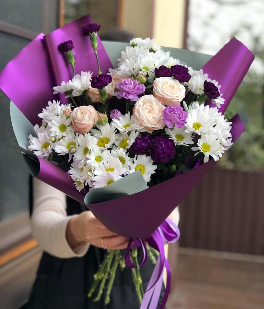 Букет цветов из: Хризантемы, Гвоздики и Розы в Ирбите