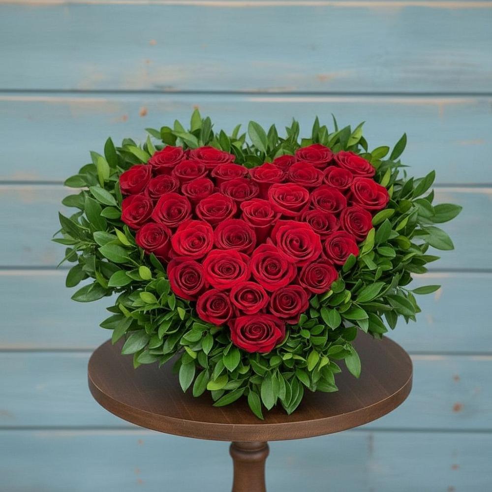 Цветочная композиция из Розы в виде сердца в Ирбите