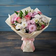 Букет цветов из:  Хризантемы, Альстромерии и Розы в Ирбите