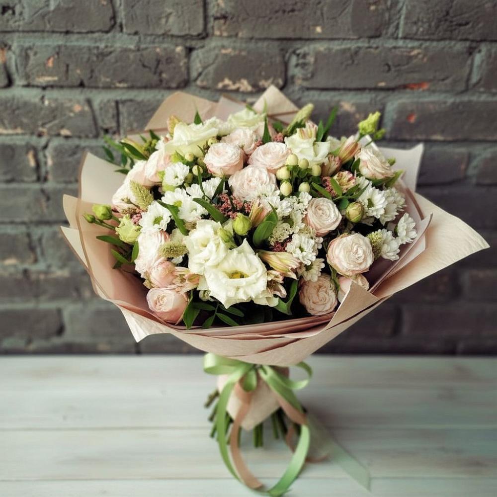 Букет цветов из: Альстромерии, Розы и Хризантемы в Ирбите
