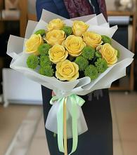 Букет цветов из:  Хризантемы и Розы в Ирбите