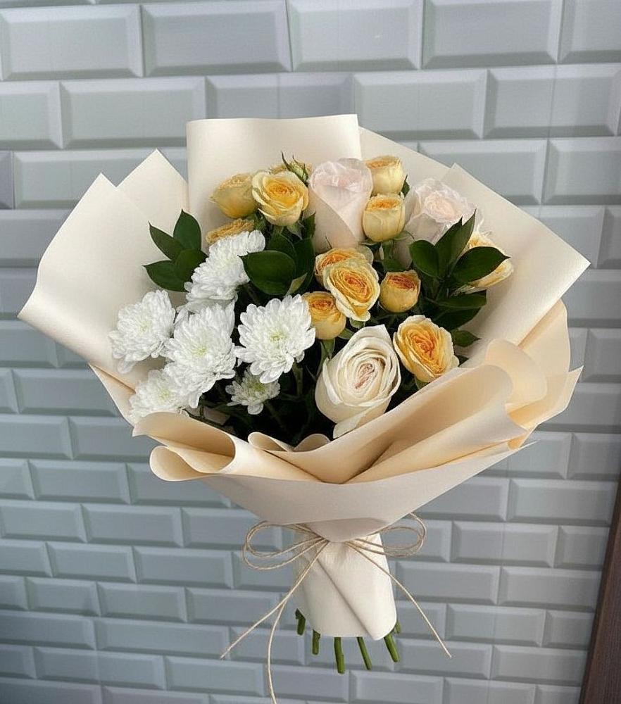 Букет цветов из: Розы и Хризантемы в Ирбите
