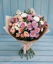 Букет цветов из:  Хризантемы, Розы и Альстромерии в Ирбите