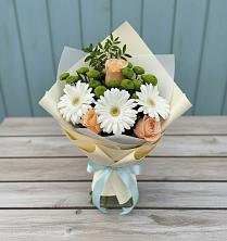 Букет цветов из:  Герберы, Розы и Хризантемы в Ирбите
